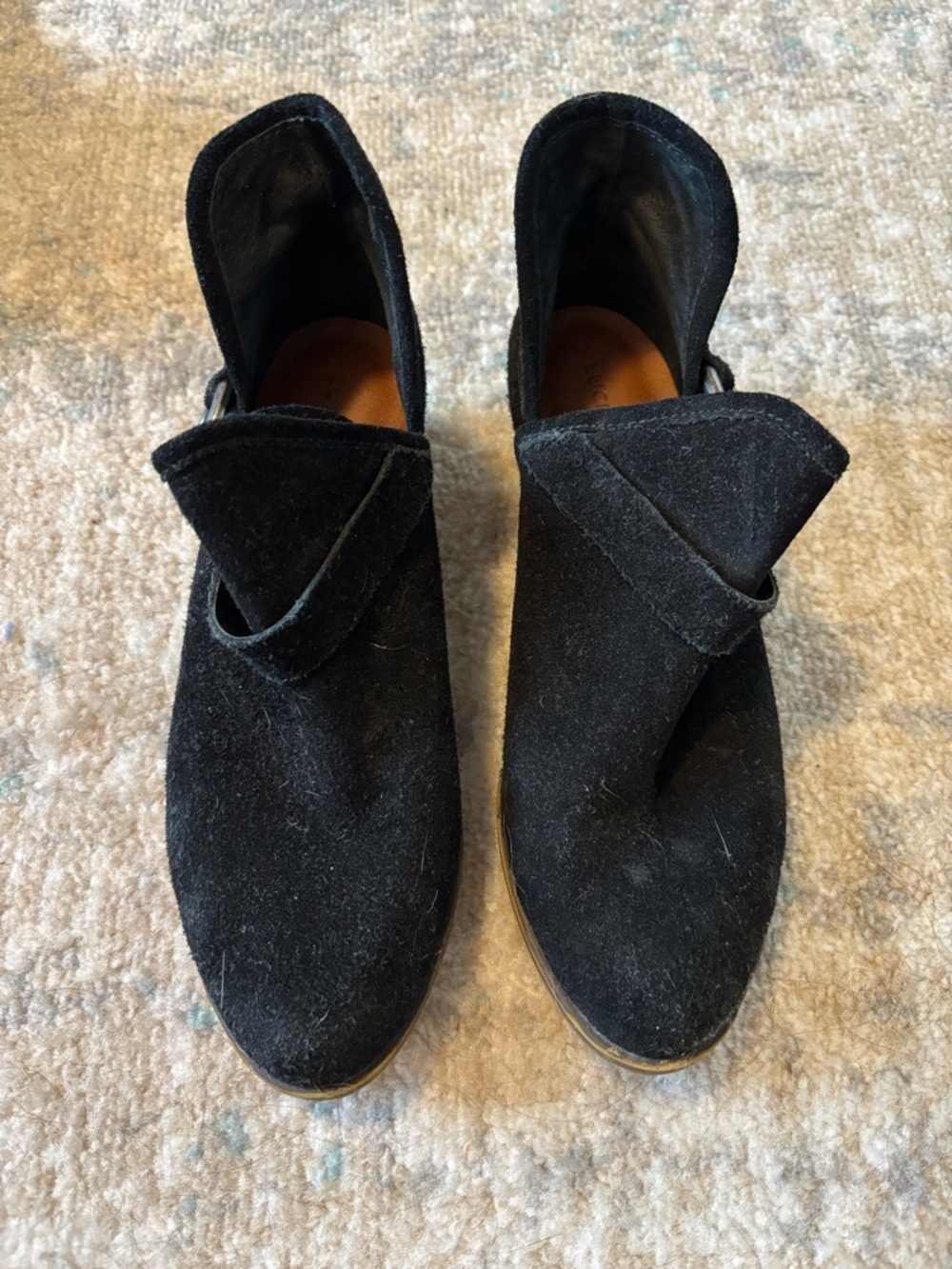 Lucky Brand Black Suede Ankle Booties